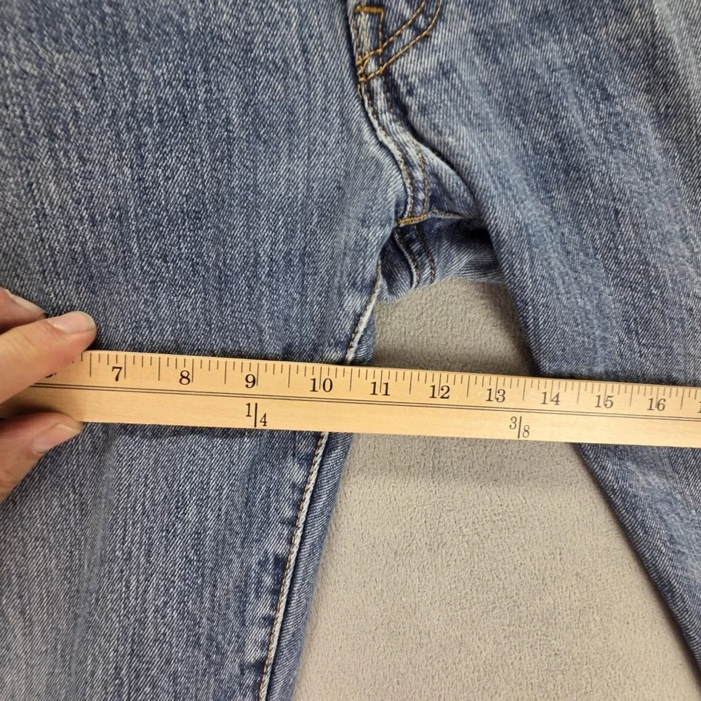 Levis 501 Jeans‎ Mens Blue Medium Wash Straight Button Fly Distressed Fits 34x32